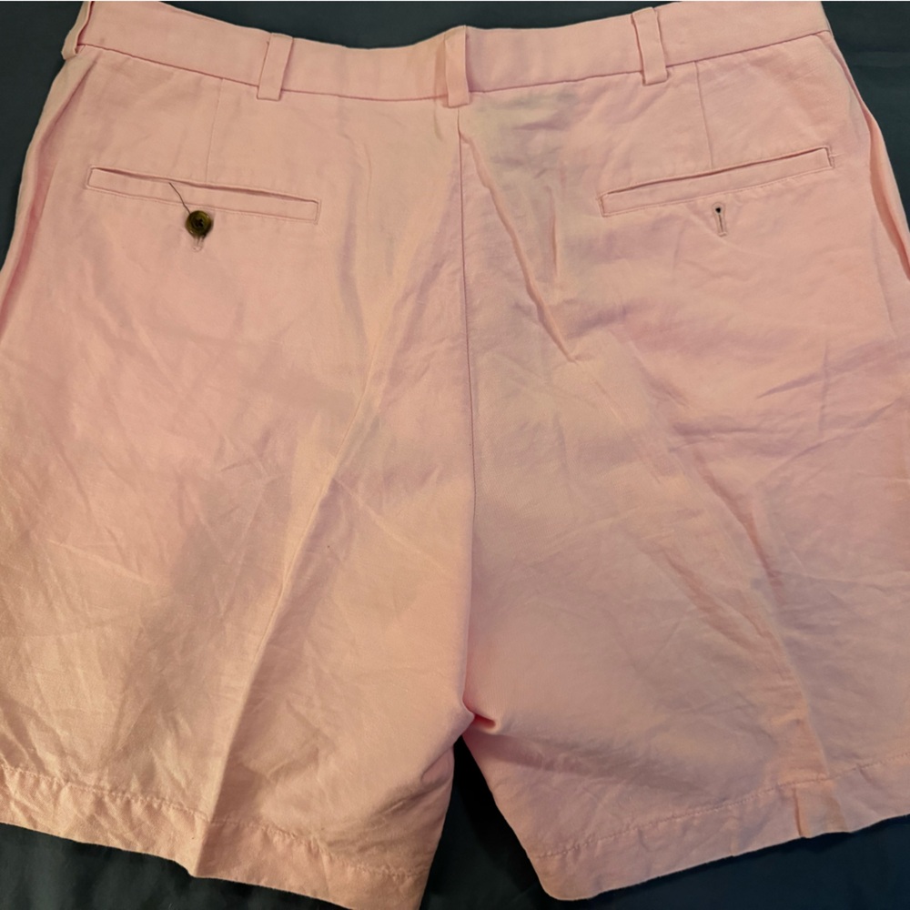 Men’s Brooks Brothers Linen/Cotton Flat Front Shorts Pink Size 38